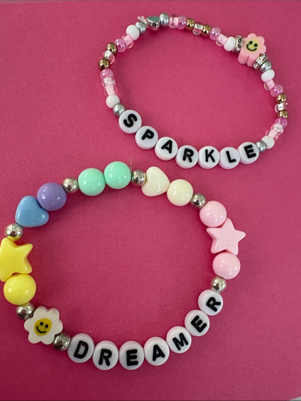 Beaded Bracelets Set - Pink Sparkle & Pastel Dreamer